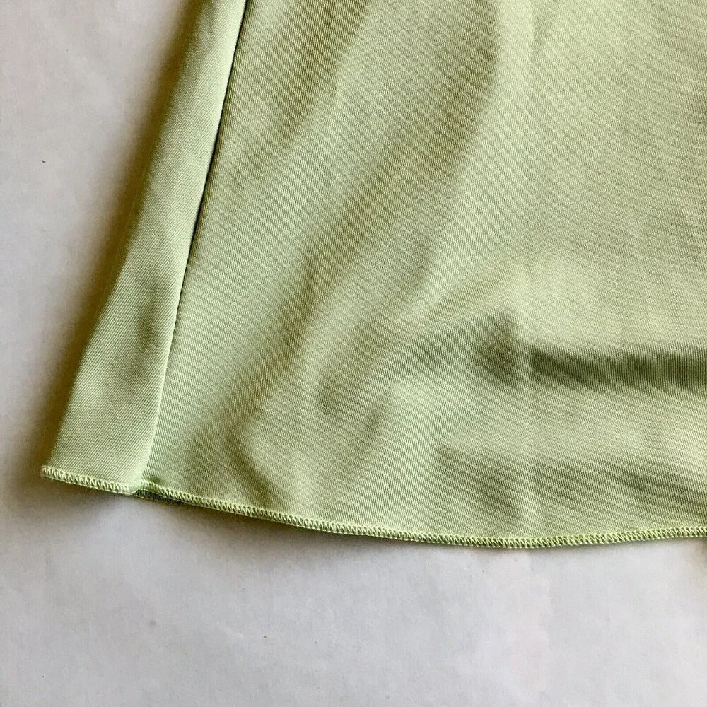 Womens Sexy Halter Bodycon Dress with Sleeve‎ Tie-up Front Midi Size Large Green - Picture 5 of 8